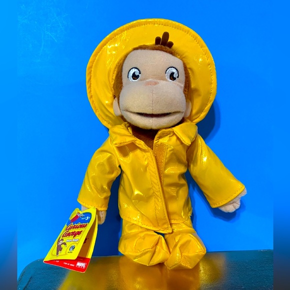 CURIOUS GEORGE NWT VTG 2007 UNIVERSAL STUDIOS RAINY DAY MONKEY BEAN BAG PLUSH - Picture 8 of 12